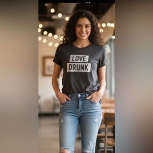 ✨NEW Charcoal Graphic Tee - Love Drunk